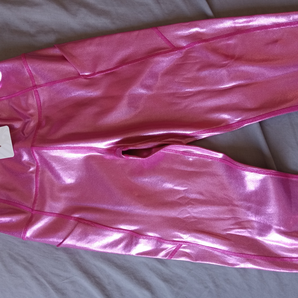 Fabletics Shiny Pink Leggings Medium